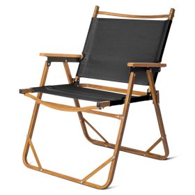 54.5*58*73.5cm Large Aluminum Frame 600D Khaki Oxford Fabric Loading 100kg Imitation Wood Grain Spray Paint Camping Chair Black 54.5*58*73.5cm Large Aluminum Frame 600D Khaki Oxford Fabric Loading 100kg Imitation Wood Grain Spray Paint Camping Chair Black