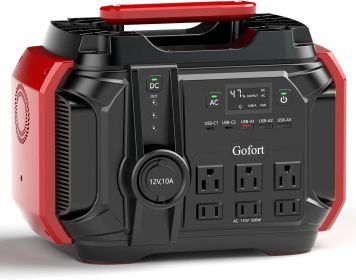 GOFORT Portable Power Station 540Wh/500W(Peak 1000W) 6 x AC 110V Outlets PD 60W Portable Solar Generator CPAP Battery Power Outage Supplies Emerg GOFORT Portable Power Station 540Wh/500W(Peak 1000W) 6 x AC 110V Outlets PD 60W Portable Solar Generator CPAP Battery Power Outage Supplies Emerg