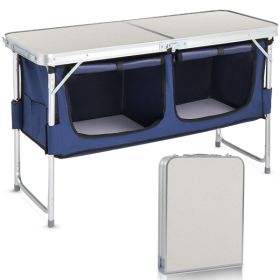 4 Ft Folding Camping Table with Storage 4 Ft Folding Camping Table with Storage